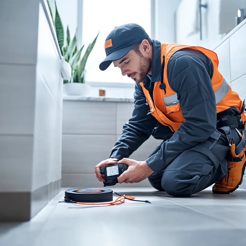 اكتشاف تسرب المياه تحت البلاط باستخدام التصوير الحراري في جدة