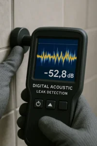 تحديد تسربات المياه باستخدام الجهاز الصوتي داخل منزل في مكة.