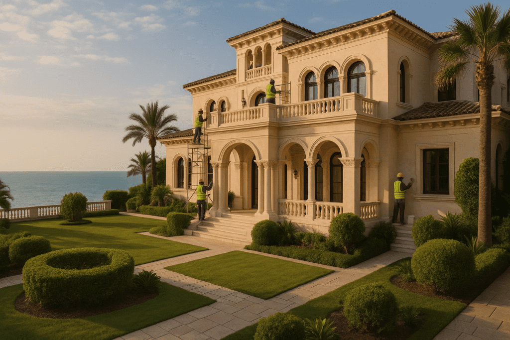 ترميم فلل وقصور في جدة باستخدام أحدث تقنيات الإصلاح والتشطيب لإعادة المباني إلى حالتها الأصلية مع تحسين الجودة والمظهر العام.