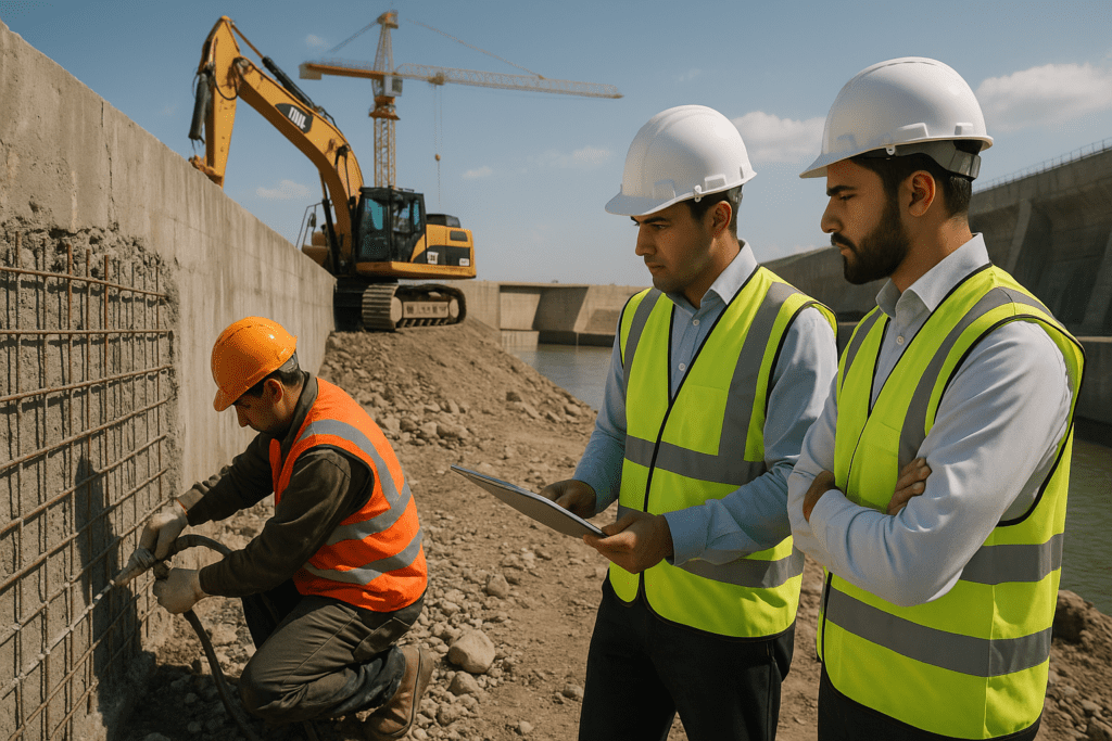 تدعيم الخرسانة وحقن السدود والكباري باستخدام تقنيات حديثة لمعالجة الشروخ وتقوية الهياكل الخرسانية